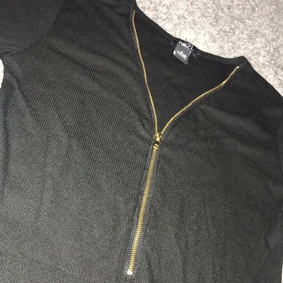 Black Zipper Dress - Picture 2 of 3